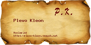 Plevo Kleon névjegykártya